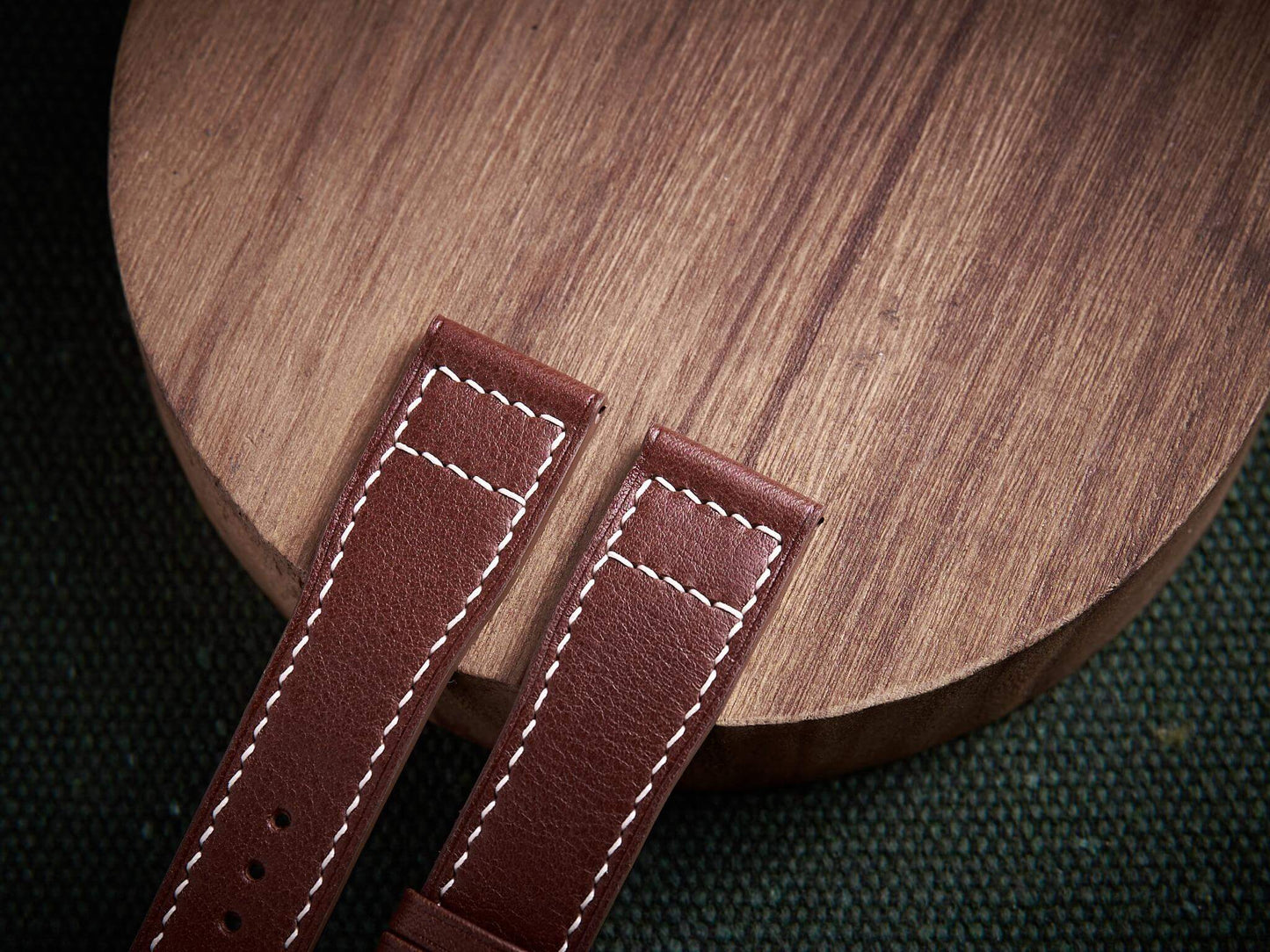 Brown vachetta leather pilot strap. Customizable IWC strap.-2 Moons Leather