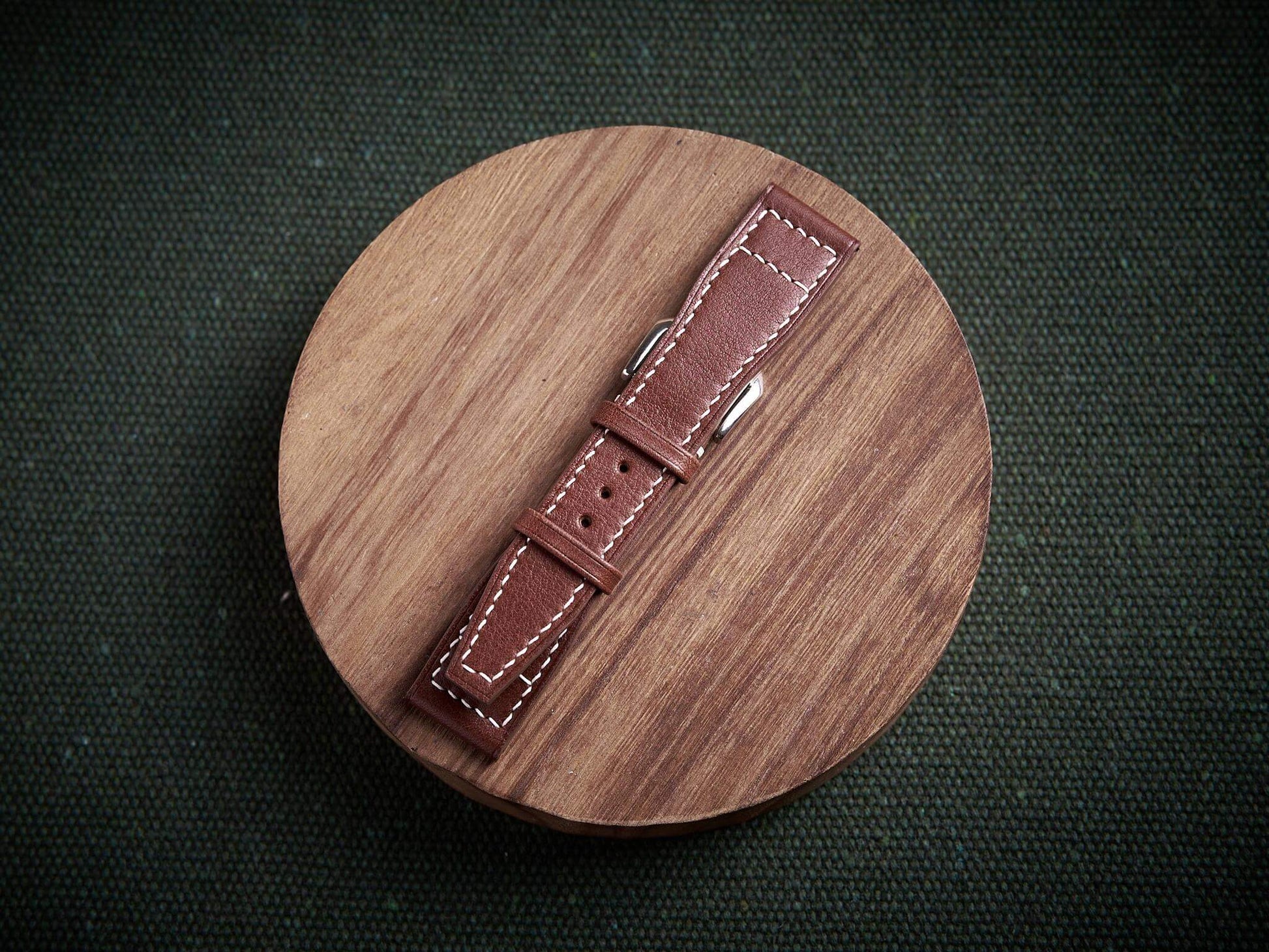 Brown vachetta leather pilot strap. Customizable IWC strap.-2 Moons Leather
