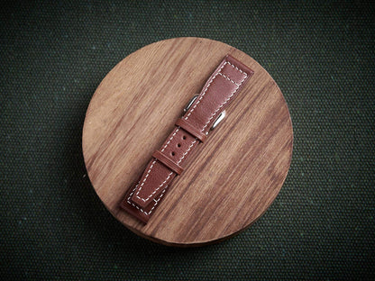 Brown vachetta leather pilot strap. Customizable IWC strap.-2 Moons Leather
